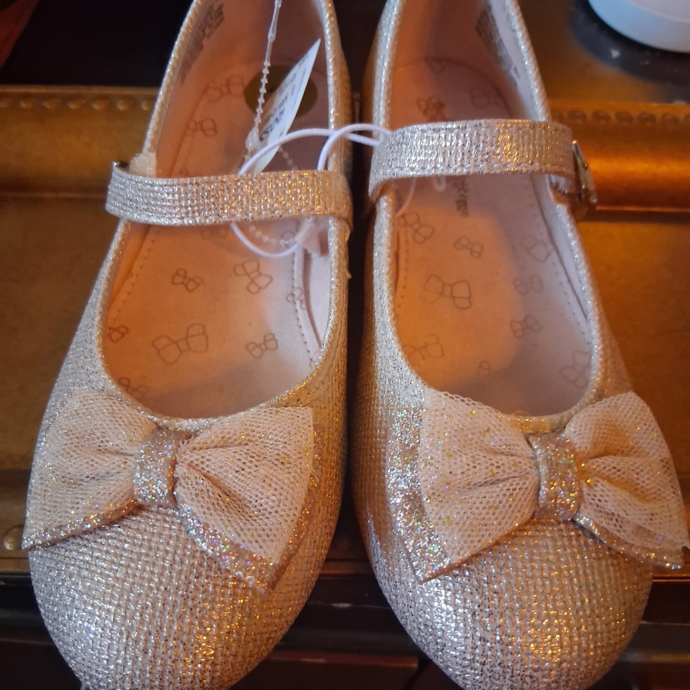 Self Esteem Glittery Gold Mary Jane Shoes